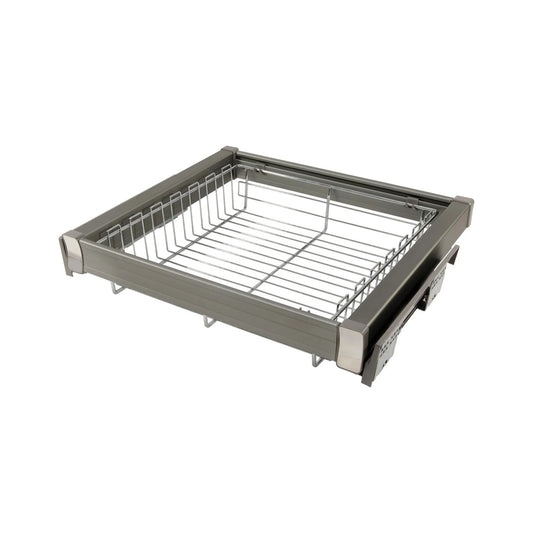 Ausziehbare Aufbewahrungskörbe für 60-cm-Schrank Soft-Close - Einzelner Fachboden - Chrom – Furnica