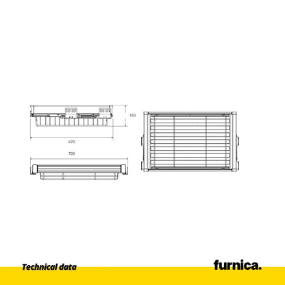 Ausziehbare Aufbewahrungskörbe für 70cm-Schrank Soft-Close - Einzelner Fachboden - Chrom – Furnica