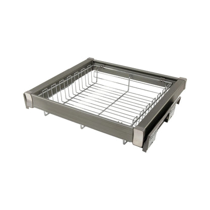 Ausziehbare Aufbewahrungskörbe für 70cm-Schrank Soft-Close - Einzelner Fachboden - Chrom – Furnica