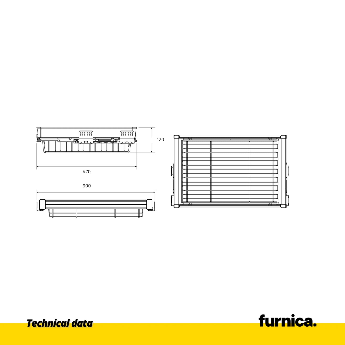 Ausziehbare Aufbewahrungskörbe für 90cm-Schrank Soft-Close - Einzelner Fachboden - Chrom – Furnica