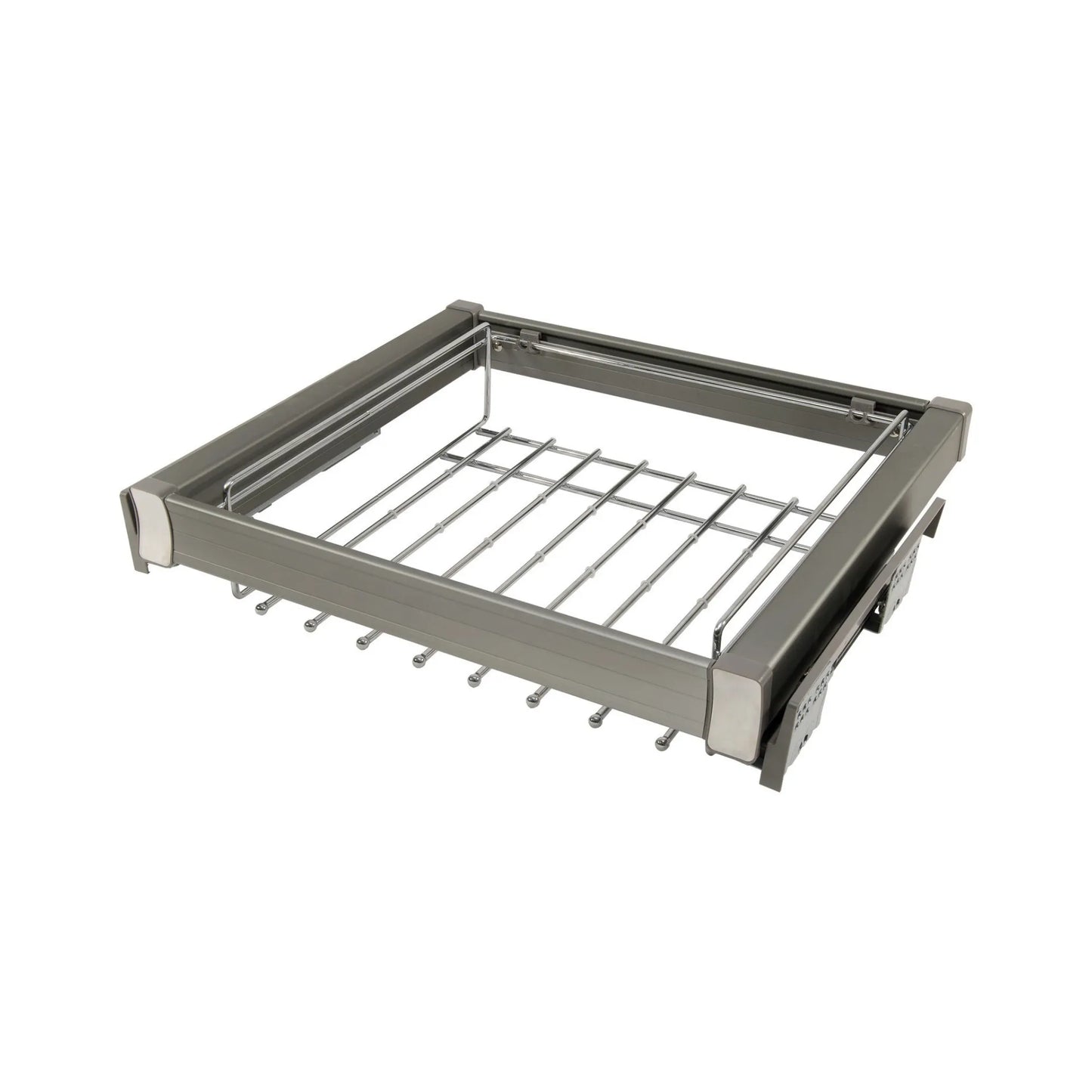 Ausziehbarer Hosenbügel 2 für 60-cm-Schrank Soft-Close - Einzelner Fachboden - Grau – Furnica