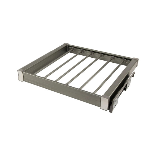 Ausziehbarer Hosenbügel für 60-cm-Schrank Soft-Close - Einzelner Fachboden - Grau – Furnica