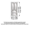 Besteckeinsatz für Schublade, Korpusbreite: 300mm, Tiefe: 490mm - Metallic