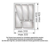 Besteckeinsatz für Schublade, Korpusbreite: 400mm, Tiefe: 430mm - Metallic