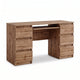 CUBA - Schreibtisch mit 6 Schubladen und Tastaturablage 130cm - Wotan Eiche – Furnica