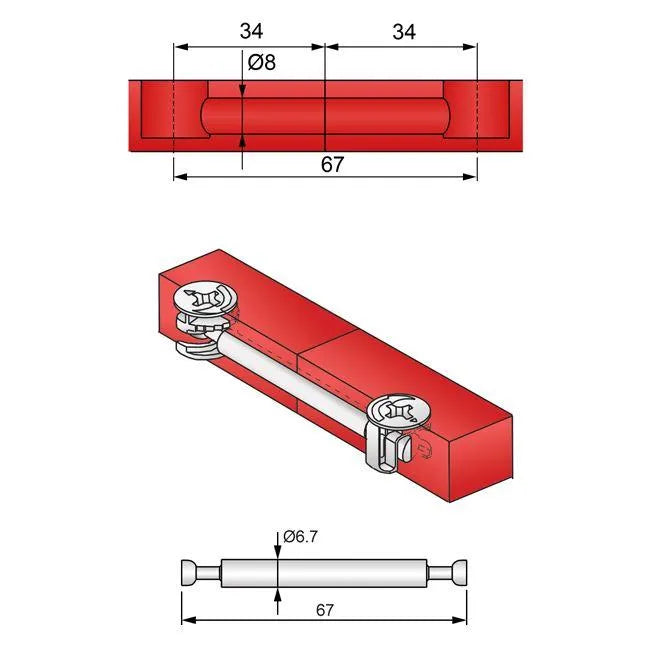 Doppeldübel 34+16+34mm – Furnica