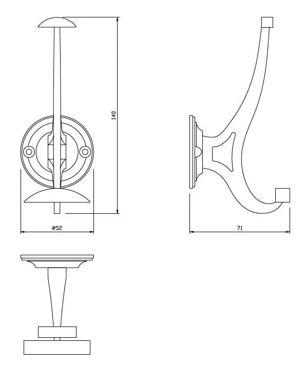 Doppelter Hut- und Mantelhaken - 140 mm - Schwarz – Furnica