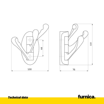 Dreifacher moderner Kleiderbügelhaken - Chrom – Furnica