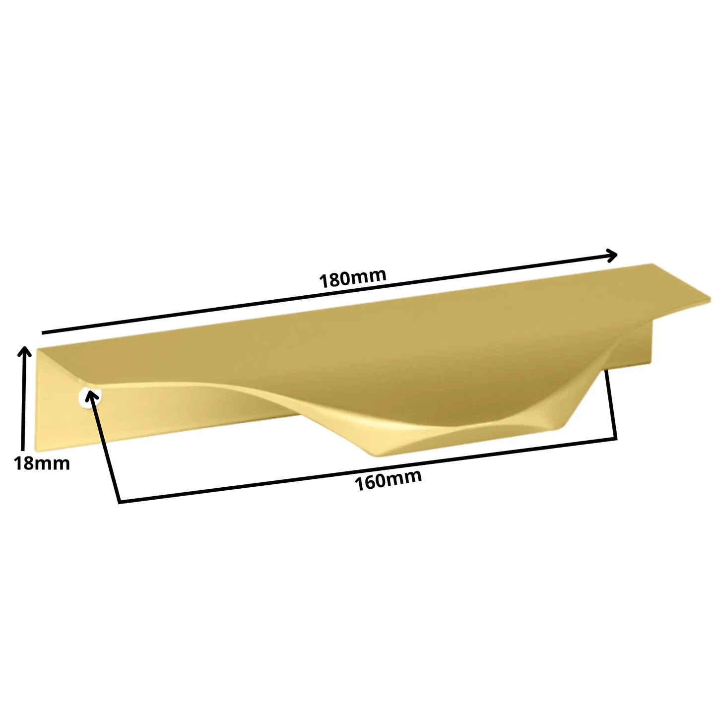 Edge Grip Rundprofil-Griff 160mm (180mm Gesamtlänge) - Gold – Furnica