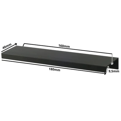 Edge Grip Rundprofil-Griff 160mm (180mm Gesamtlänge) - Schwarz Matt – Furnica