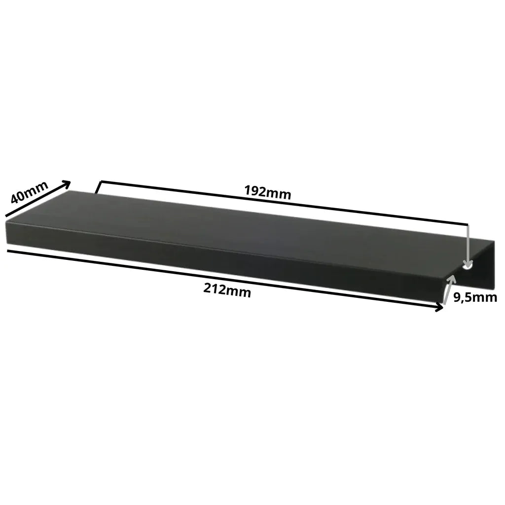 Edge Grip Rundprofil-Griff 192mm (212mm Gesamtlänge) - Schwarz Matt – Furnica