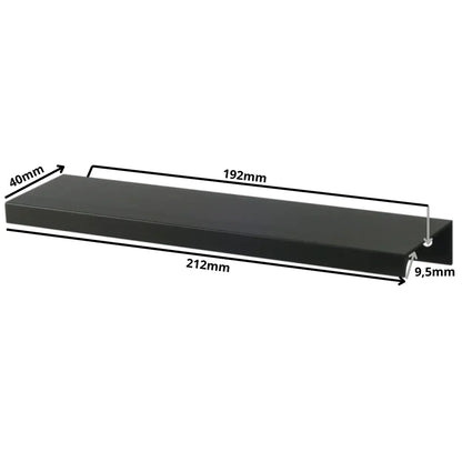 Edge Grip Rundprofil-Griff 192mm (212mm Gesamtlänge) - Schwarz Matt – Furnica