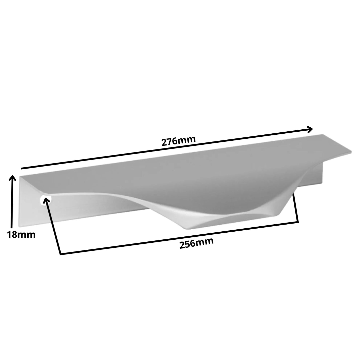 Edge Grip Rundprofil-Griff 256mm (276mm Gesamtlänge) - Aluminium – Furnica