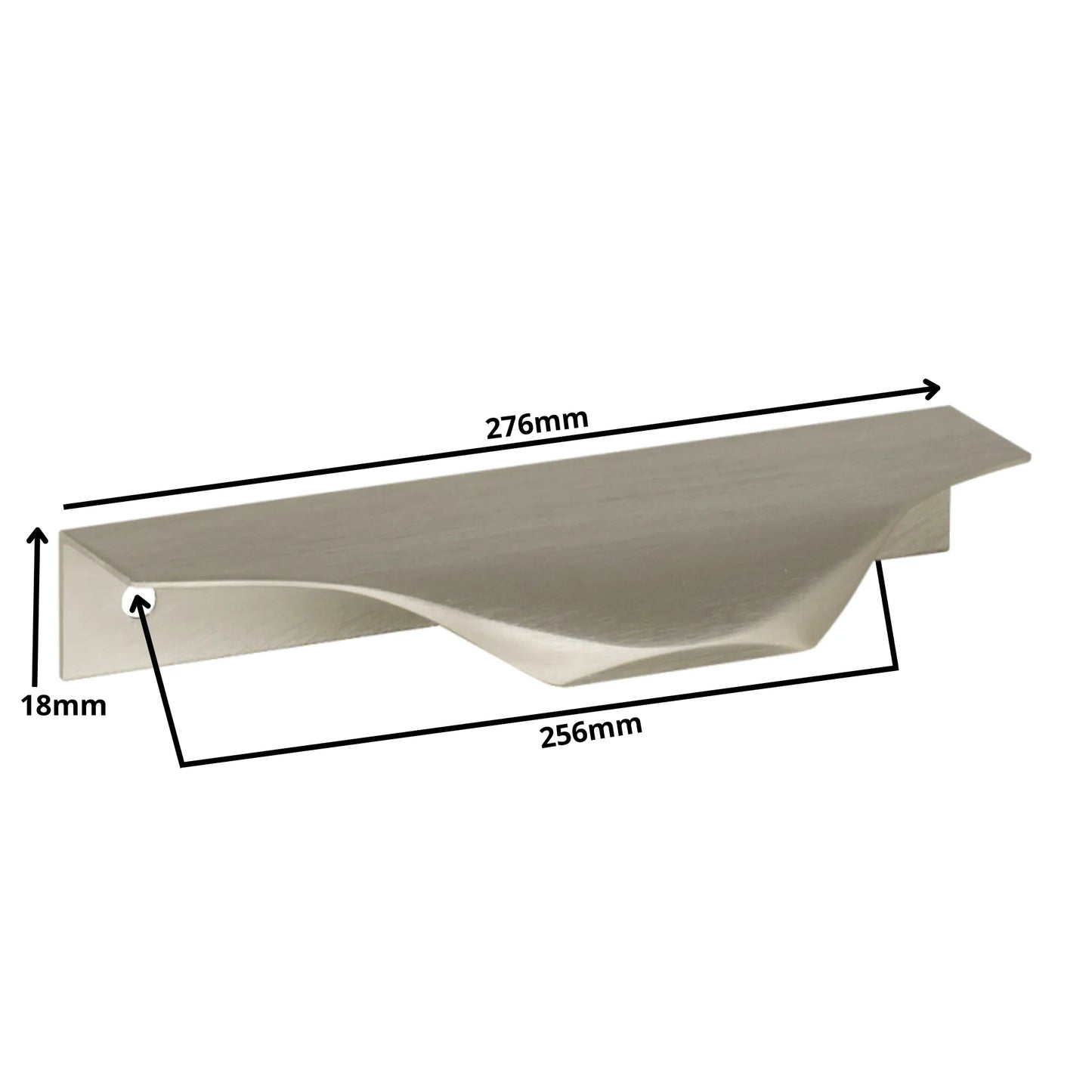Edge Grip Rundprofil-Griff 256mm (276mm Gesamtlänge) - Gebürsteter Edelstahl – Furnica