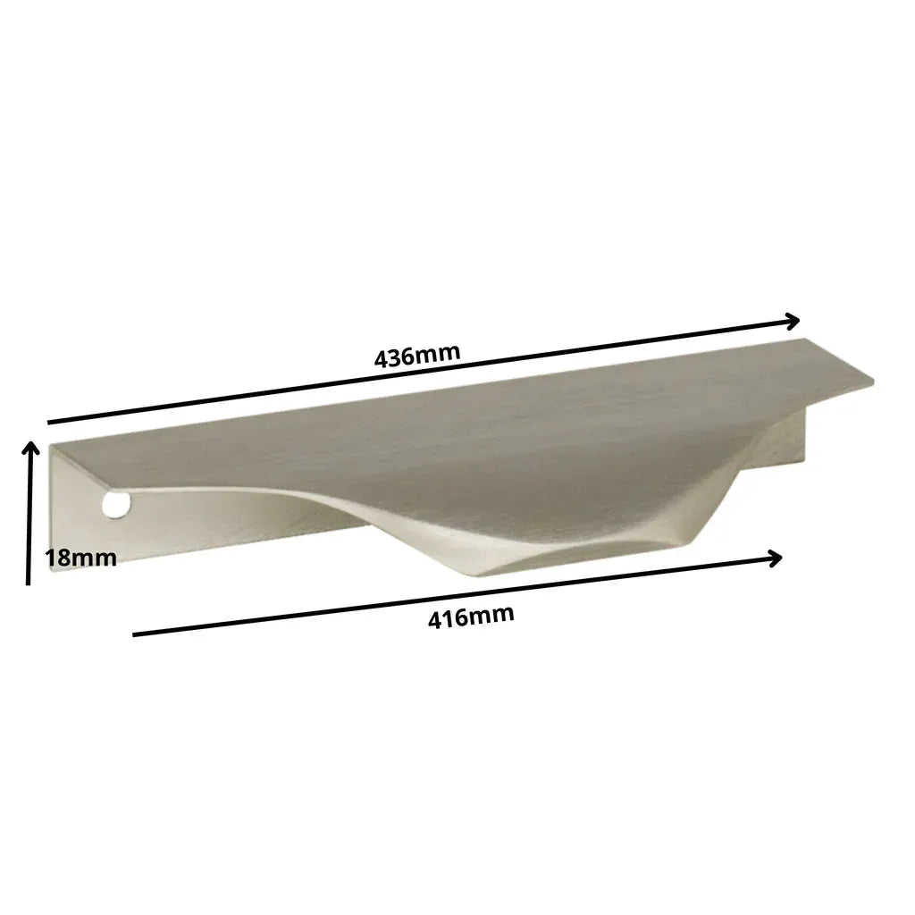 Edge Grip Rundprofil-Griff 416mm (436mm Gesamtlänge) - Gebürsteter Edelstahl – Furnica