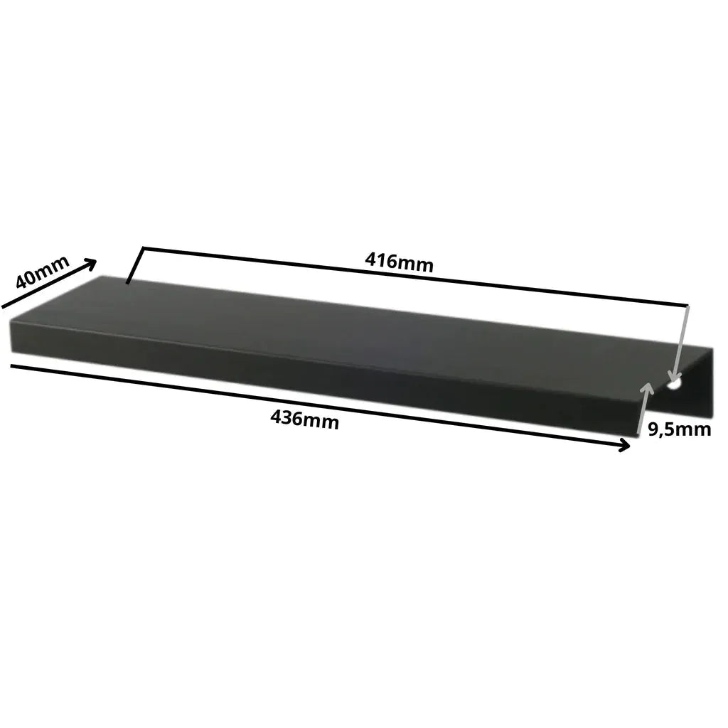 Edge Grip Rundprofil-Griff 416mm (436mm Gesamtlänge) - Schwarz Matt – Furnica