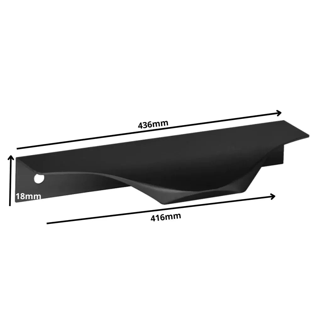 Edge Grip Rundprofil-Griff 416mm (436mm Gesamtlänge) - Schwarz Matt – Furnica