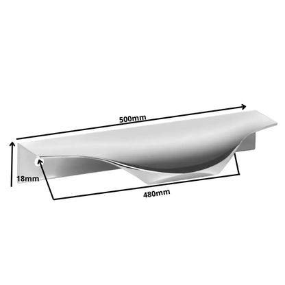 Edge Grip Rundprofil-Griff 480mm (500mm Gesamtlänge) - Aluminium – Furnica