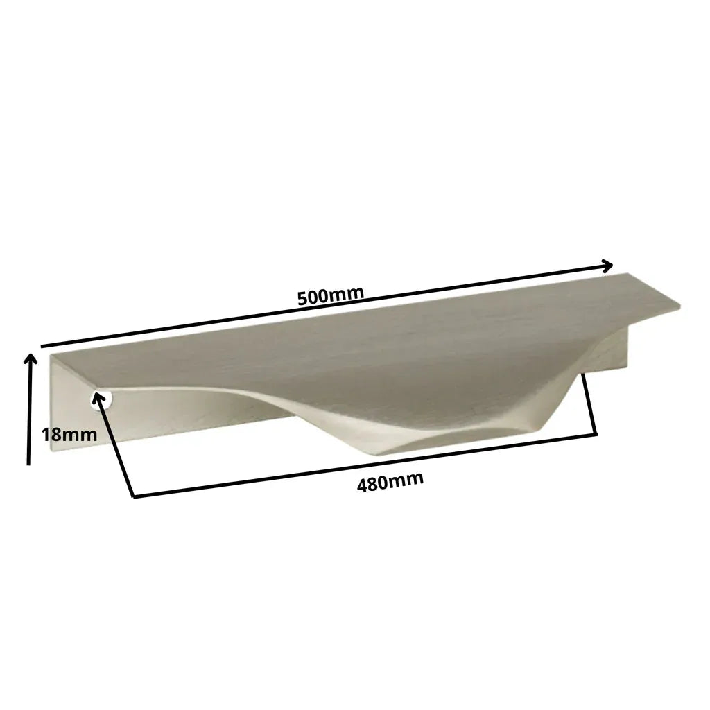 Edge Grip Rundprofil-Griff 480mm (500mm Gesamtlänge) - Gebürsteter Edelstahl – Furnica