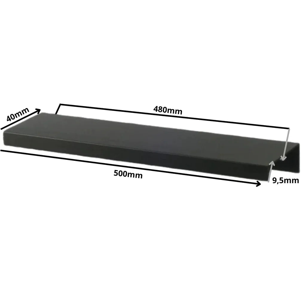 Edge Grip Rundprofil-Griff 480mm (500mm Gesamtlänge) -  Schwarz Matt – Furnica
