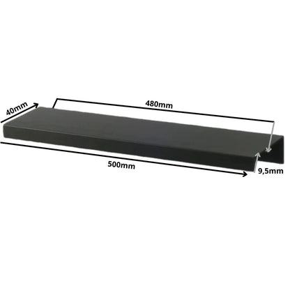 Edge Grip Rundprofil-Griff 480mm (500mm Gesamtlänge) -  Schwarz Matt – Furnica