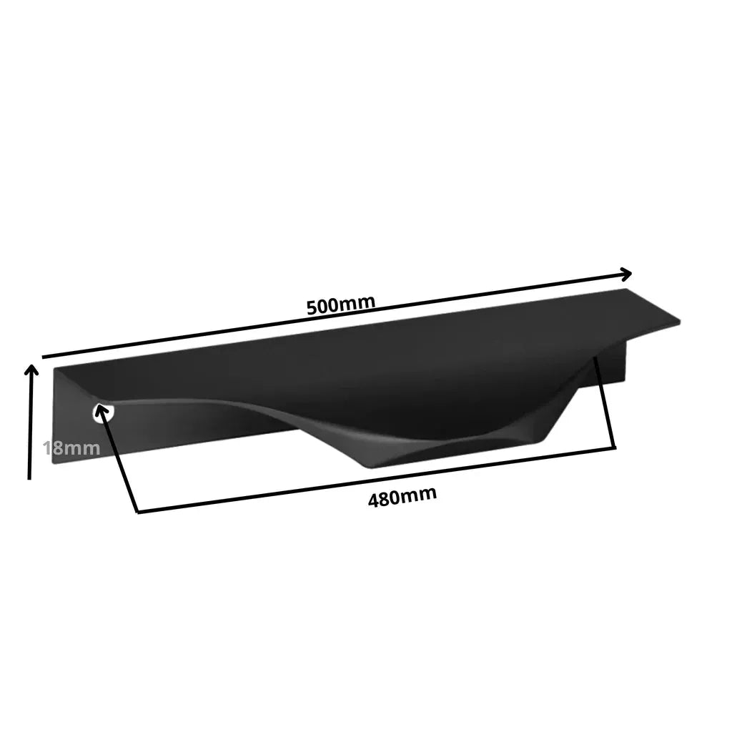 Edge Grip Rundprofil-Griff 480mm (500mm Gesamtlänge) - Schwarz Matt – Furnica