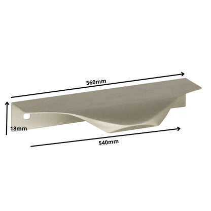 Edge Grip Rundprofil-Griff 540mm (560mm Gesamtlänge) - Gebürsteter Edelstahl – Furnica