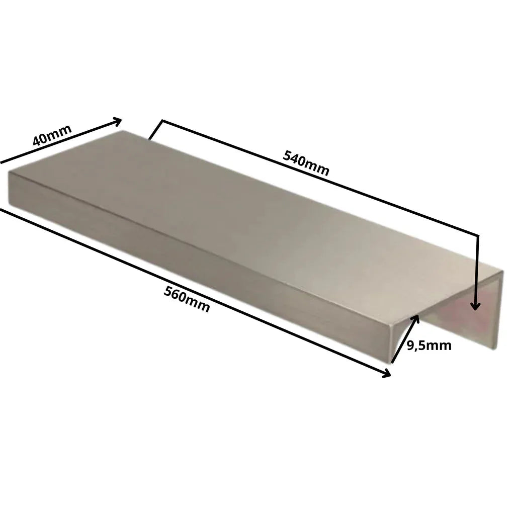 Edge Grip Rundprofil-Griff 540mm (560mm Gesamtlänge) -  Gebürsteter Edelstahl – Furnica
