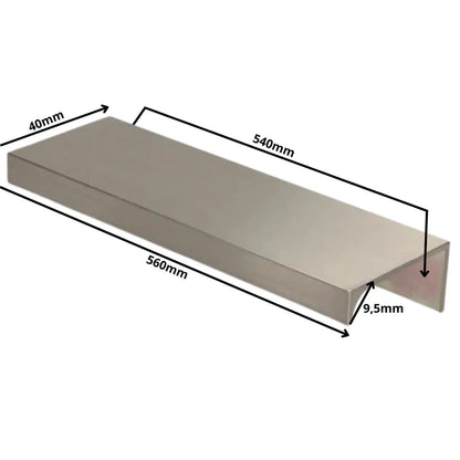 Edge Grip Rundprofil-Griff 540mm (560mm Gesamtlänge) -  Gebürsteter Edelstahl – Furnica