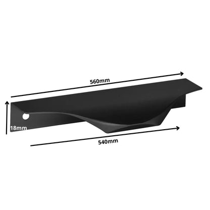 Edge Grip Rundprofil-Griff 540mm (560mm Gesamtlänge) - Schwarz Matt – Furnica