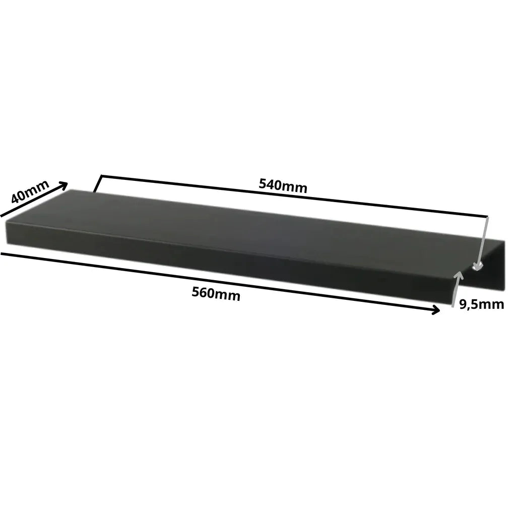 Edge Grip Rundprofil-Griff 540mm (560mm Gesamtlänge) -  Schwarz Matt – Furnica
