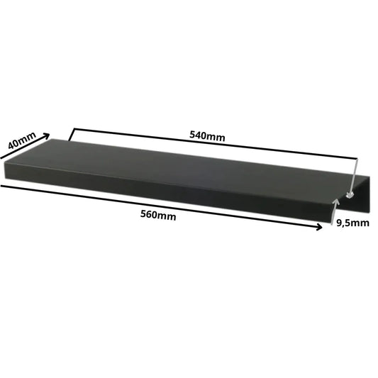 Edge Grip Rundprofil-Griff 540mm (560mm Gesamtlänge) -  Schwarz Matt – Furnica