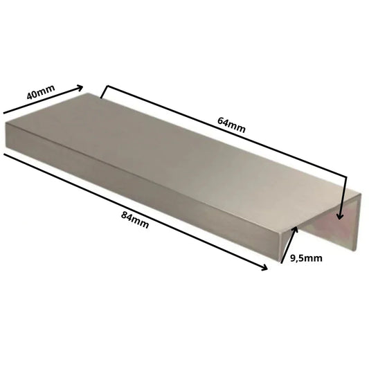 Edge Grip Rundprofil-Griff 64mm (84mm Gesamtlänge) - Gebürsteter Edelstahl – Furnica