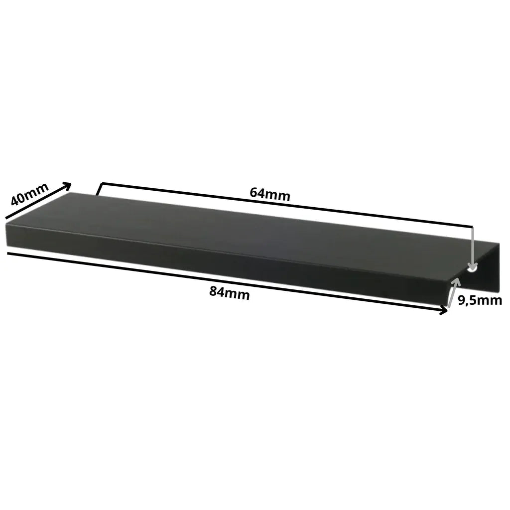 Edge Grip Rundprofil-Griff 64mm (84mm Gesamtlänge) - Schwarz Matt – Furnica
