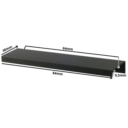 Edge Grip Rundprofil-Griff 64mm (84mm Gesamtlänge) - Schwarz Matt – Furnica