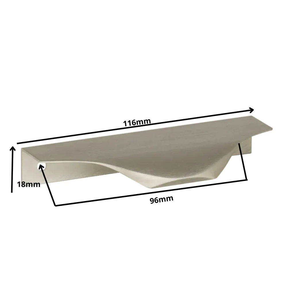 Edge Grip Rundprofil-Griff 96mm (116mm Gesamtlänge) - Gebürsteter Edelstahl – Furnica