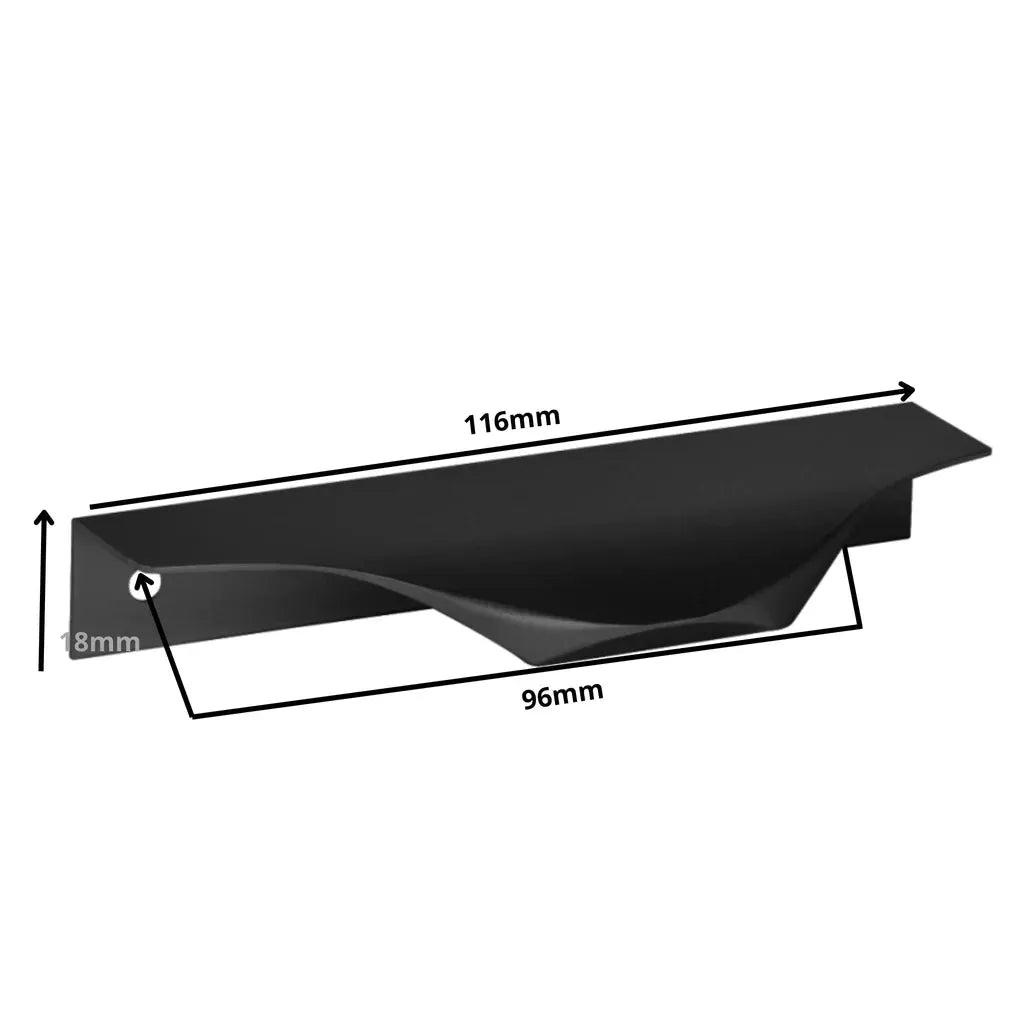 Edge Grip Rundprofil-Griff 96mm (116mm Gesamtlänge) - Schwarz Matt – Furnica