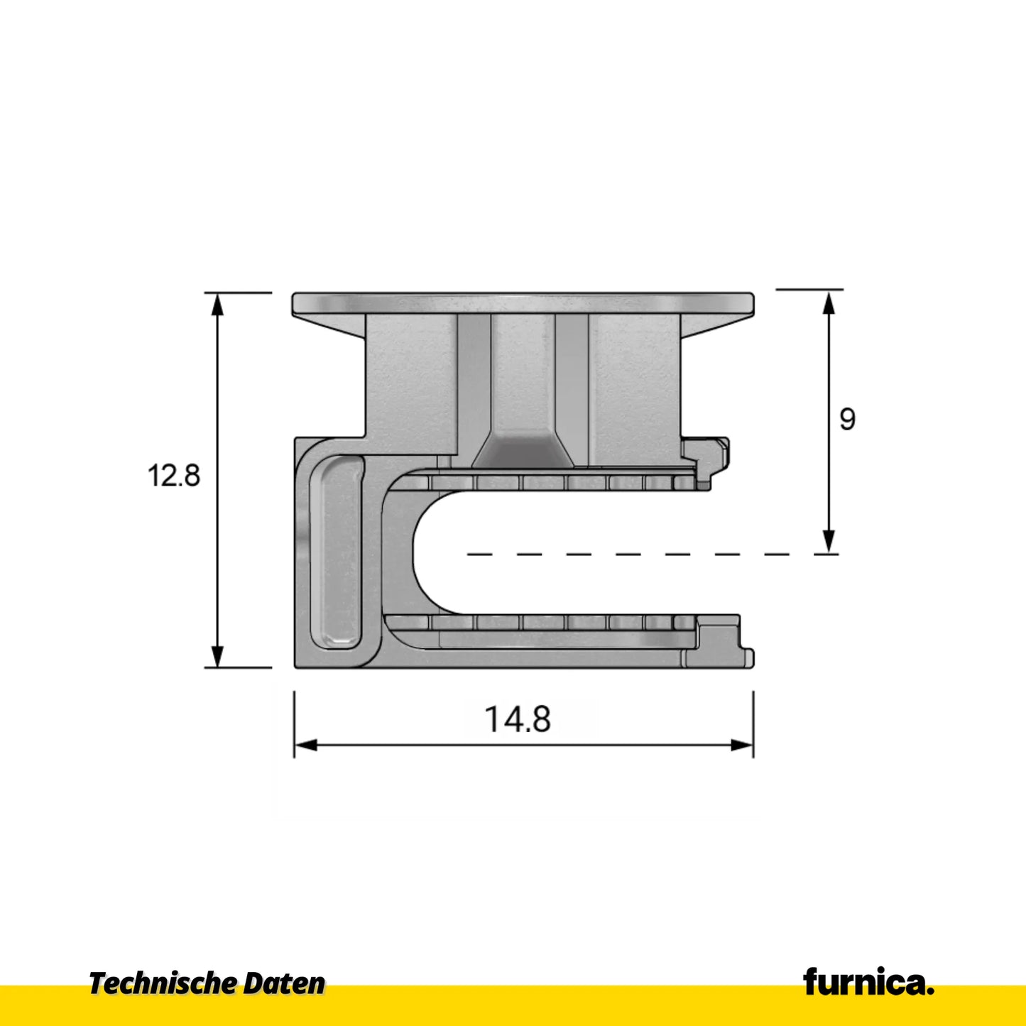 Exzenterverbinder 15mm, H=9.0mm - 1000 Stk. – Furnica