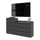 GABRIEL - Kommode / Sideboard mit 10 Schubladen (6+4) - Anthrazit Grau H92/70cm B160cm T33cm – Furnica