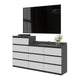GABRIEL - Kommode / Sideboard mit 10 Schubladen (6+4) - Anthrazit / Weiß Matt H92/70cm B160cm T33cm – Furnica
