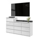 GABRIEL - Kommode / Sideboard mit 10 Schubladen (6+4) - Weiß Gloss H92/70cm B160cm T33cm – Furnica