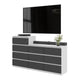 GABRIEL - Kommode / Sideboard mit 10 Schubladen (6+4) - Weiß Matt / Anthrazit H92/70cm B160cm T33cm – Furnica