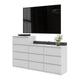 GABRIEL - Kommode / Sideboard mit 10 Schubladen (6+4) - Weiß Matt H92/70cm B160cm T33cm – Furnica