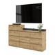 GABRIEL - Kommode / Sideboard mit 10 Schubladen (6+4) - Wotan Eiche H92/70cm B160cm T33cm – Furnica