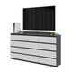 GABRIEL - Kommode / Sideboard mit 12 Schubladen (8+4) - Anthrazit / Weiß Matt H92cm B180cm T33cm – Furnica
