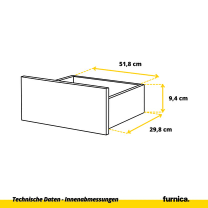 GABRIEL - Kommode / Sideboard mit 12 Schubladen (8+4) - Anthrazit / Wotan Eiche H92cm B180cm T33cm – Furnica