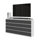 GABRIEL - Kommode / Sideboard mit 12 Schubladen (8+4) - Weiß Matt / Anthrazit H92cm B180cm T33cm – Furnica