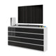 GABRIEL - Kommode / Sideboard mit 12 Schubladen (8+4) - Weiß Matt / Schwarz Gloss H92cm B180cm T33cm – Furnica