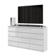 GABRIEL - Kommode / Sideboard mit 12 Schubladen (8+4) - Weißglanz H92cm B180cm T33cm – Furnica