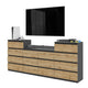 GABRIEL - Kommode / Sideboard mit 14 Schubladen (4+6+4) -  Anthrazit Grau / Wotan Eiche H92/70cm B220cm T33cm – Furnica
